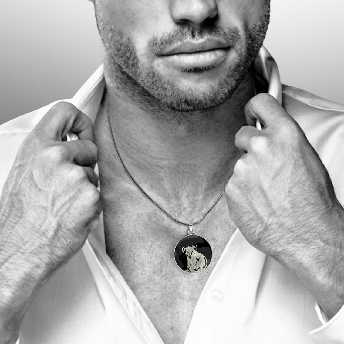 KOALA CIRCLE PENDANT ON A CHAIN NECKLACE - MFY240 - in Circle Box