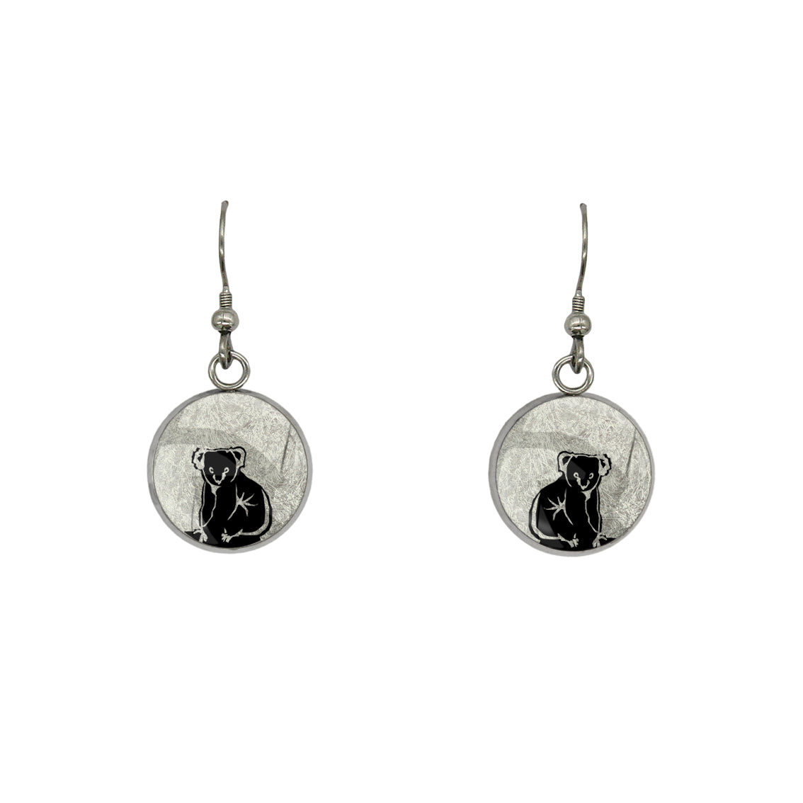 KOALA DANGLE DROP CIRCLE EARRINGS - MFY238 - in Circle Box