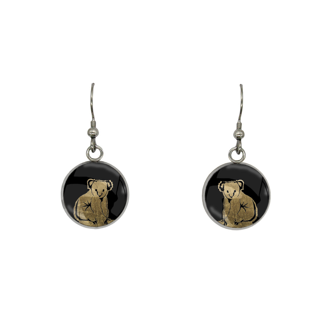 KOALA DANGLE DROP CIRCLE EARRINGS - MFY238S - on Satchel