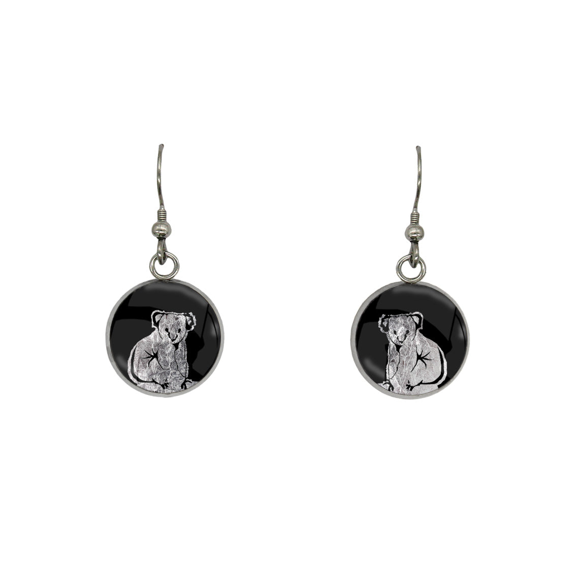 KOALA DANGLE DROP CIRCLE EARRINGS - MFY238S - on Satchel