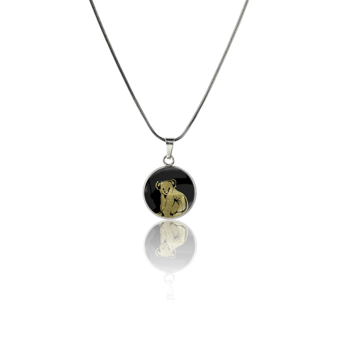 KOALA XS CIRCLE PENDANT ON A CHAIN NECKLACE - MFY239S - on Satchel