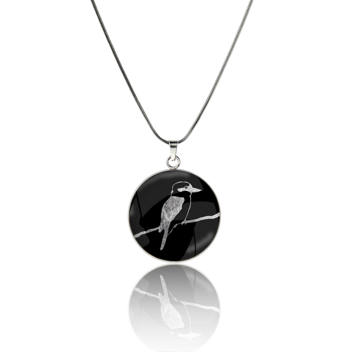 KOOKABURRA CIRCLE PENDANT ON A CHAIN NECKLACE - MFY150 - in Circle Box
