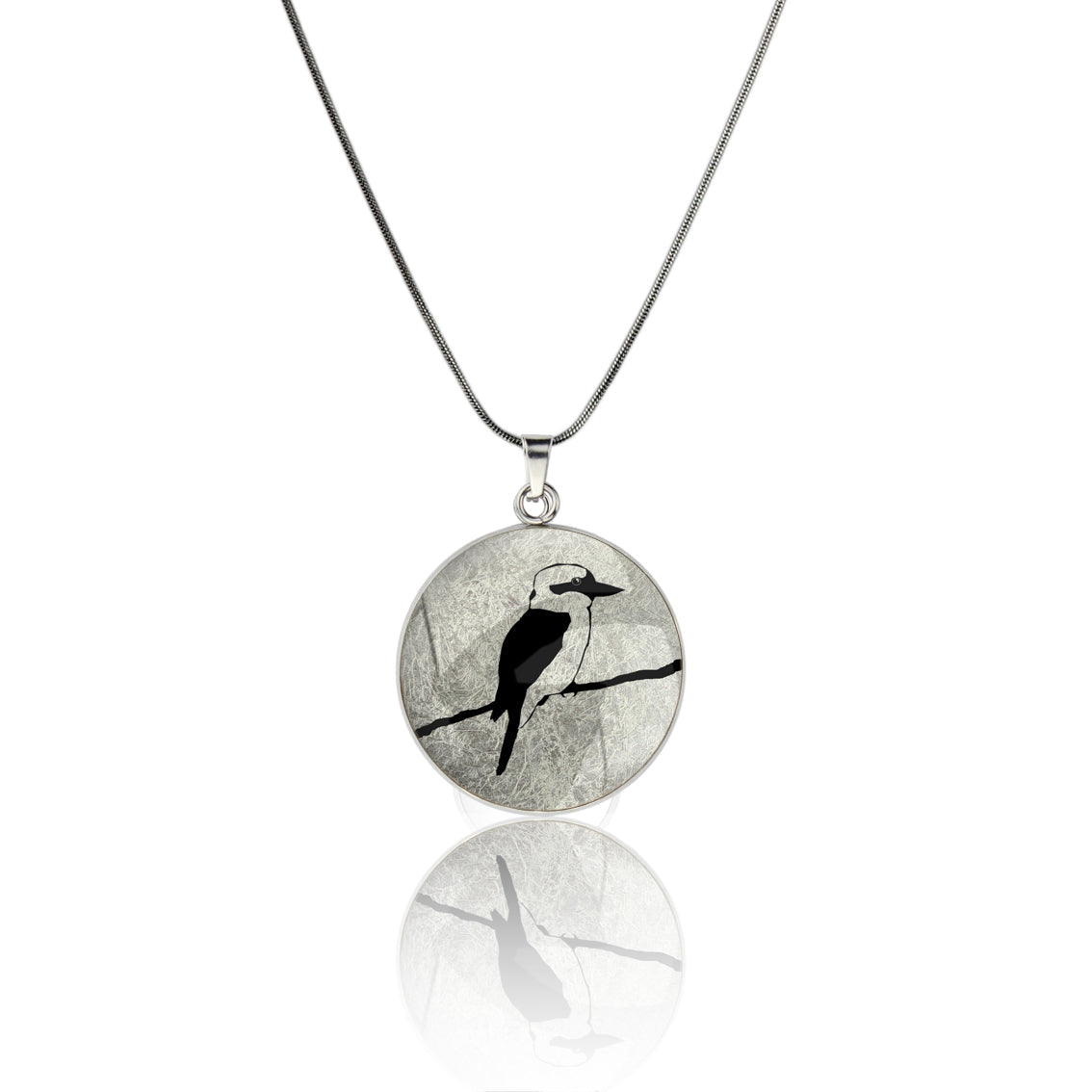 KOOKABURRA CIRCLE PENDANT ON A CHAIN NECKLACE - MFY150 - in Circle Box