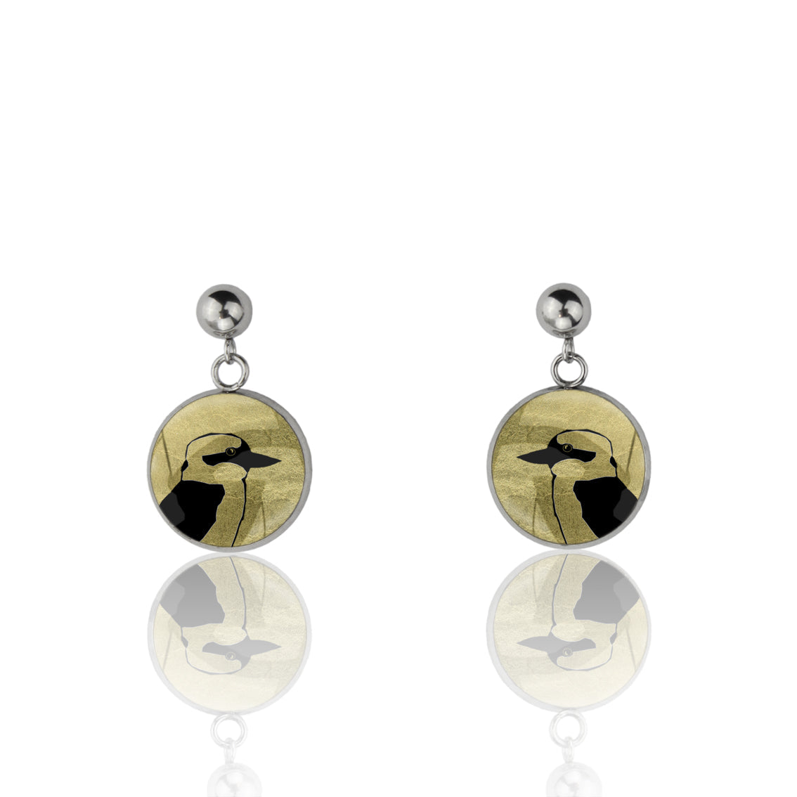 KOOKABURRA CLOSE-UP DANGLE DROP CIRCLE EARRINGS - MFY147 - in Circle Box