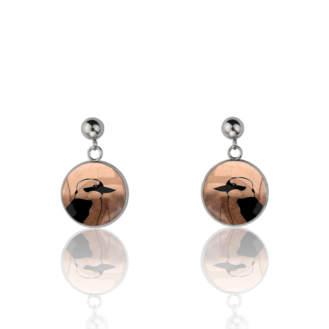 KOOKABURRA CLOSE-UP DANGLE DROP CIRCLE EARRINGS - MFY147 - in Circle Box