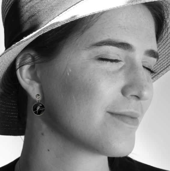 KOOKABURRA DANGLE DROP CIRCLE EARRINGS - MFY148 - in Circle Box