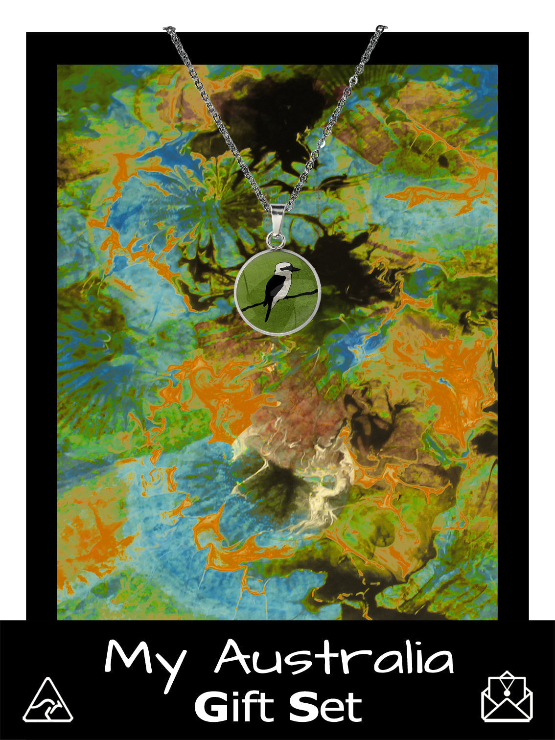 CARD AND ANIMALS FROM THE AUSTRALIAN BUSH GREEN GIFT SET - MAG002