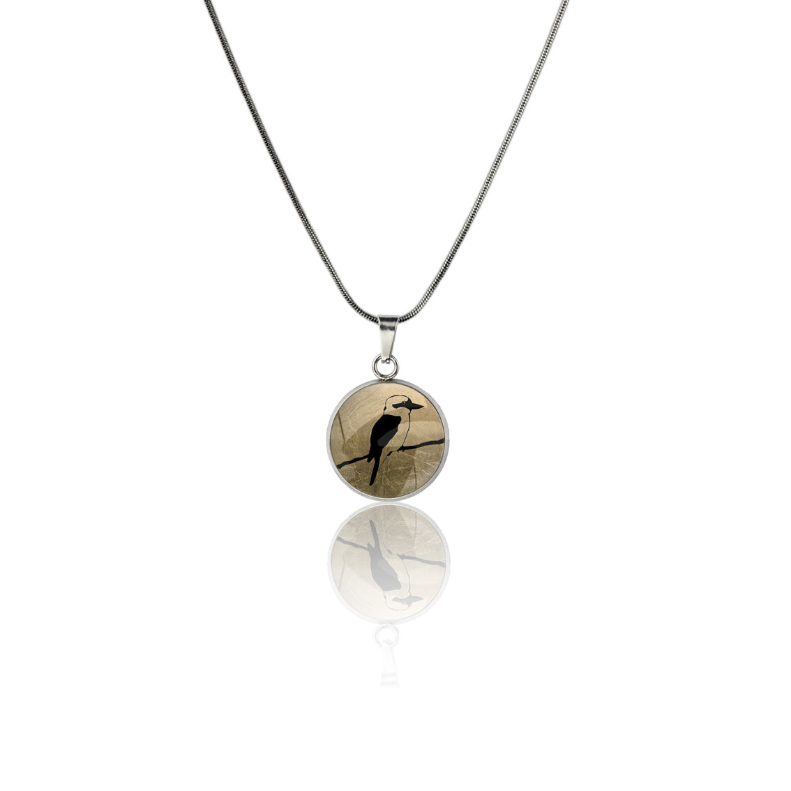 KOOKABURRA XS CIRCLE PENDANT ON A CHAIN NECKLACE - MFY149S - on Satchel