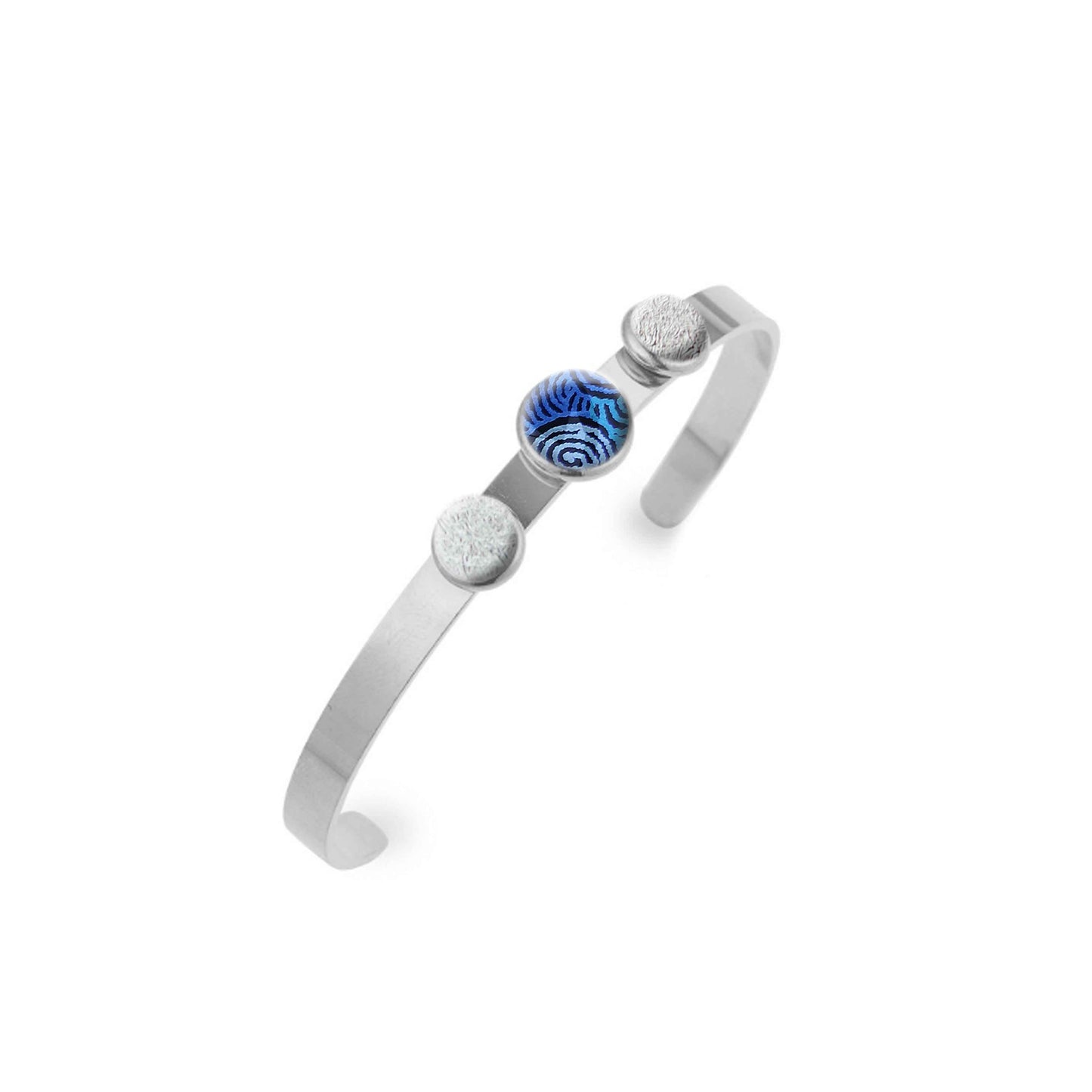 KIRSTY MINA BLUE ADJUSTABLE BLUE OPEN BANGLE - B109