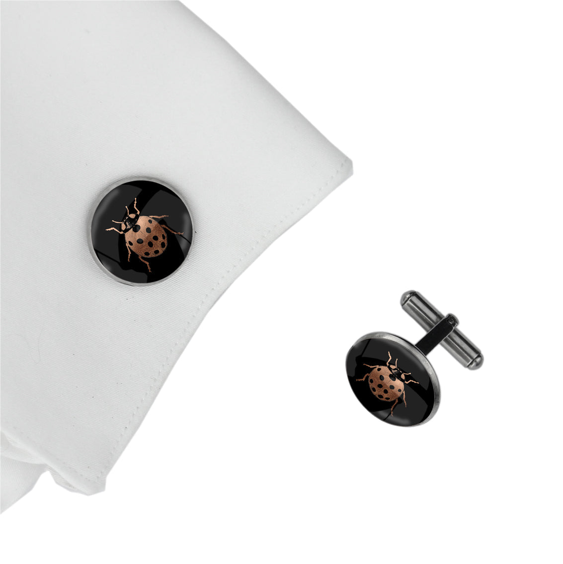 LADYBIRD CIRCLE ELEGANT CUFFLINKS - MFY262