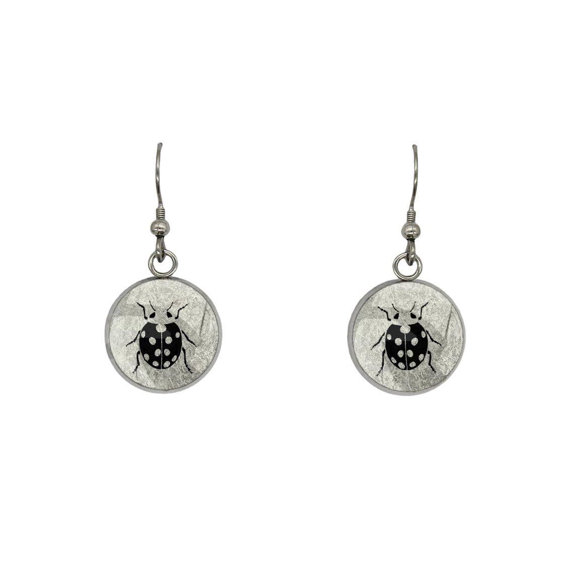 LADYBIRD DANGLE DROP CIRCLE EARRINGS - MFY263S - on Satchel