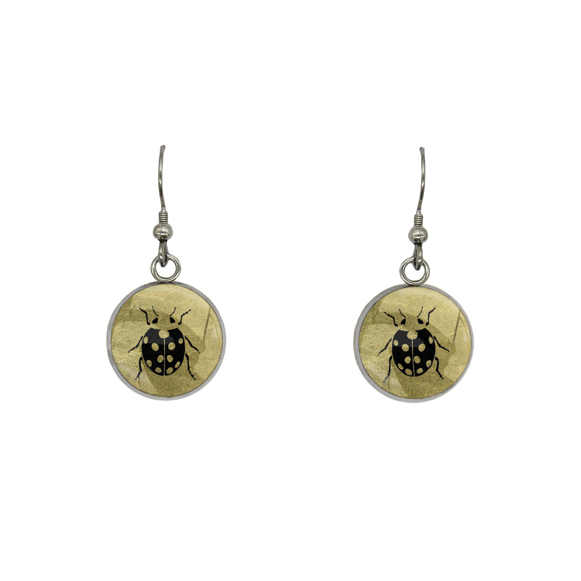 LADYBIRD DANGLE DROP CIRCLE EARRINGS - MFY263S - on Satchel