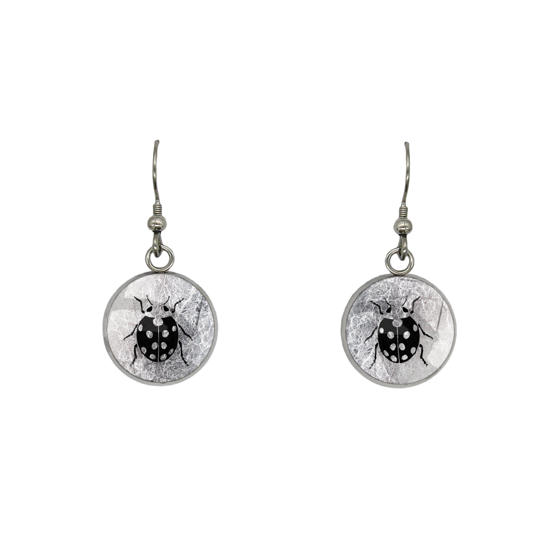 LADYBIRD DANGLE DROP CIRCLE EARRINGS - MFY263S - on Satchel