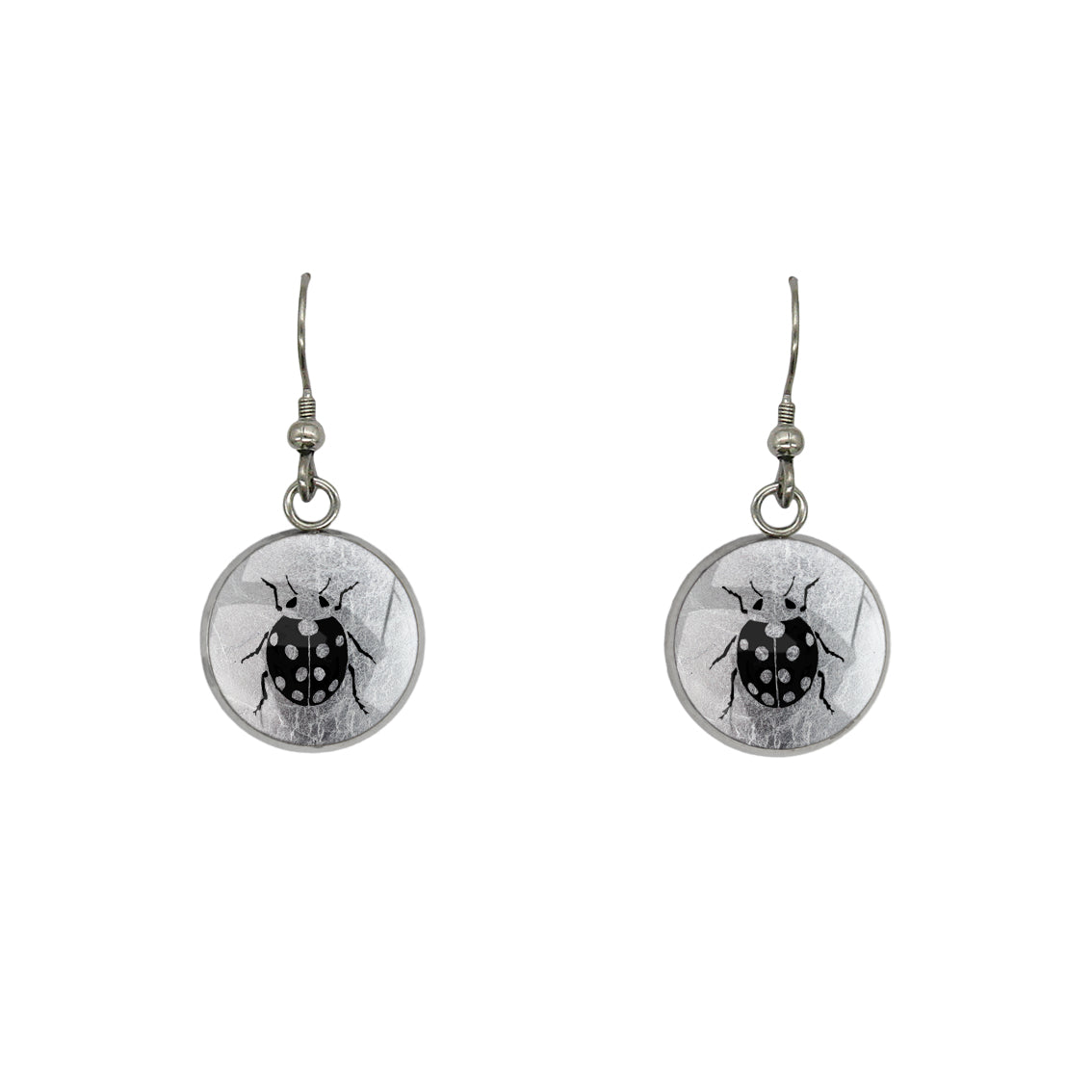 LADYBIRD DANGLE DROP CIRCLE EARRINGS - MFY263S - on Satchel