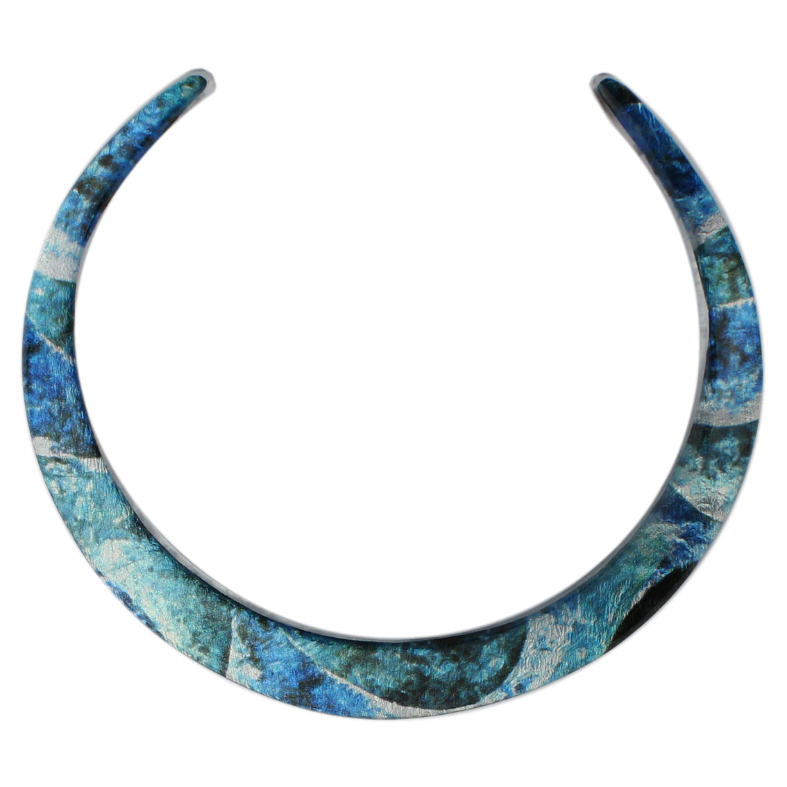 LANGUISHING WAVES OCEAN BLUE ADJUSTABLE FITTED NECKLACE - D752