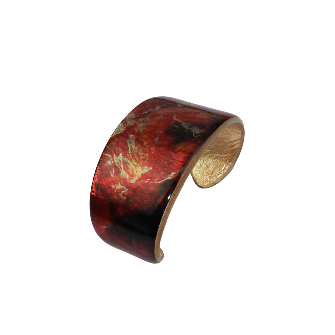 LAVA FLOODING ORANGE AND RED ADJUSTABLE WIDE BRACELET - D511