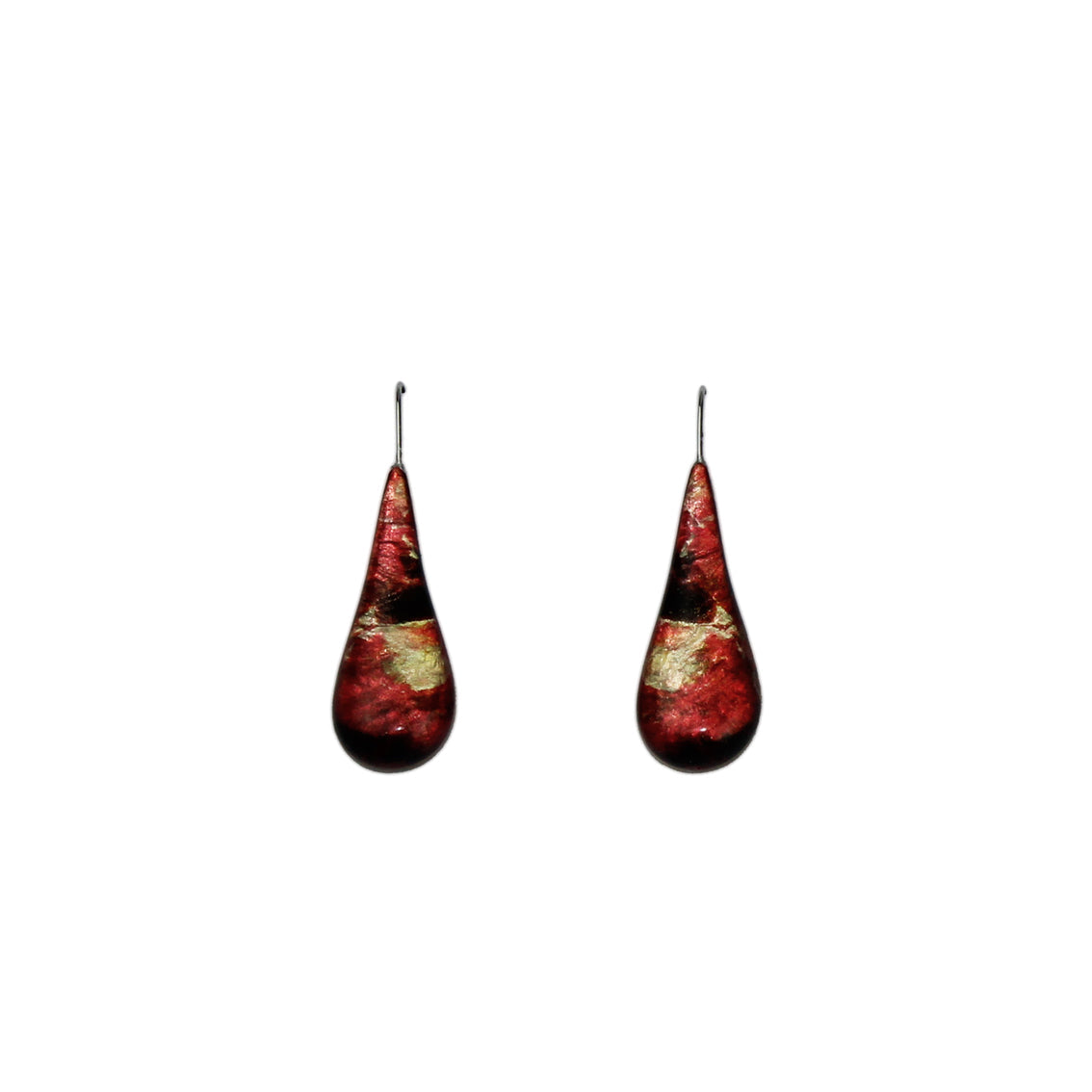 LAVA FLOODING ORANGE AND RED DANGLE DROP LARGE M EARRINGS - D522