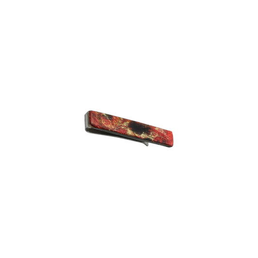 LAVA FLOODING ORANGE AND RED ELEGANT TIE-CLIP - D046