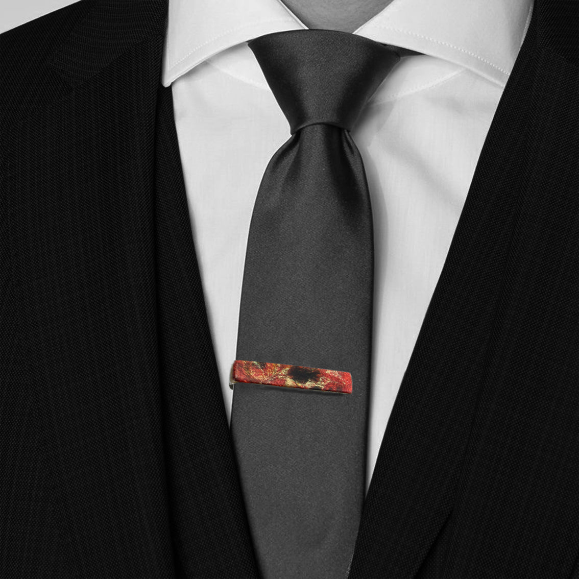 LAVA FLOODING ORANGE AND RED ELEGANT TIE-CLIP - D046