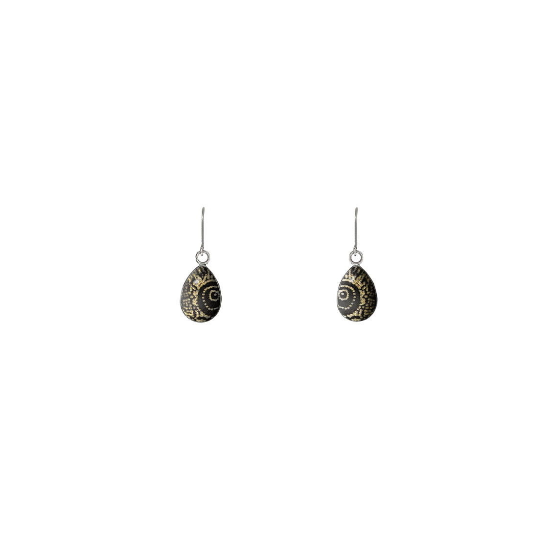 DANDLE XS DROP LOLA BLACK ON GOLD EARRINGS - SD478 - in Circle Box