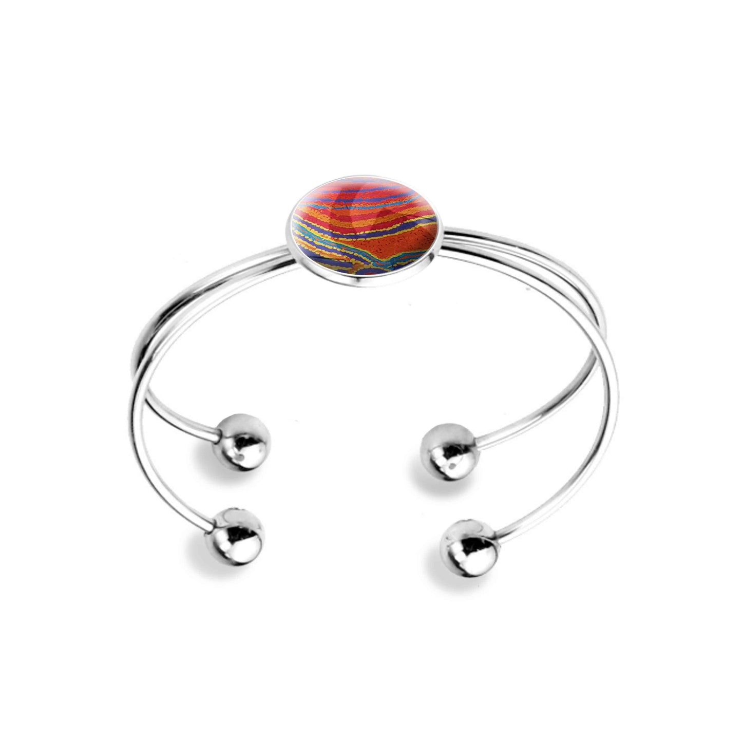 LIDDY DOGWOOD TREE ORANGE DOUBLE WIRE BANGLE - B160