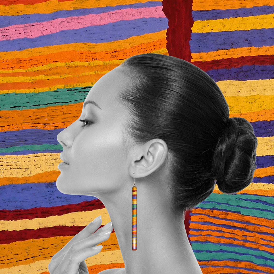 JUDY LONG BAR STATEMENT EARRINGS - ST002