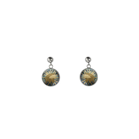 GREEN SUN DANGLE DROP CIRCLE EARRINGS - M208S - on Satchel