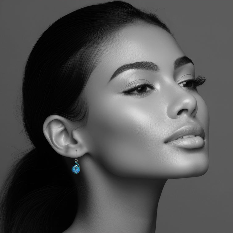 MEDITATION BLUE DANGLE DROP EARRINGS - M020S - on Satchel