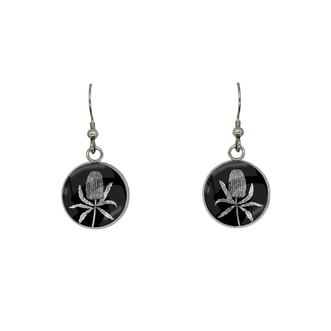 AUSTRALIAN NATIVE FLORA - BANKSIA CIRCLE EARRINGS - D836S - on Satchel