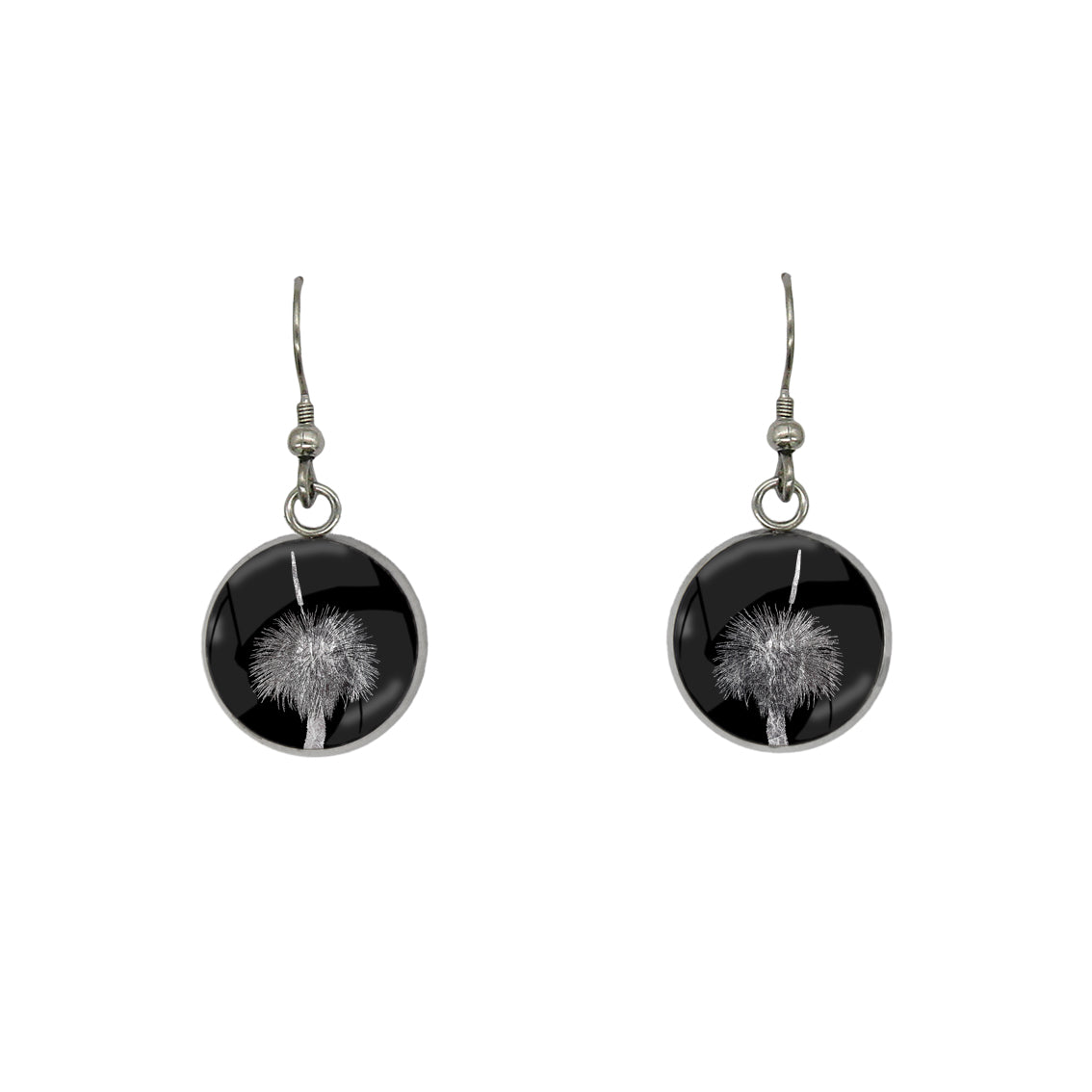 AUSTRALIAN NATIVE FLORA - GRASS TREE CIRCLE EARRINGS - D852S - on Satchel