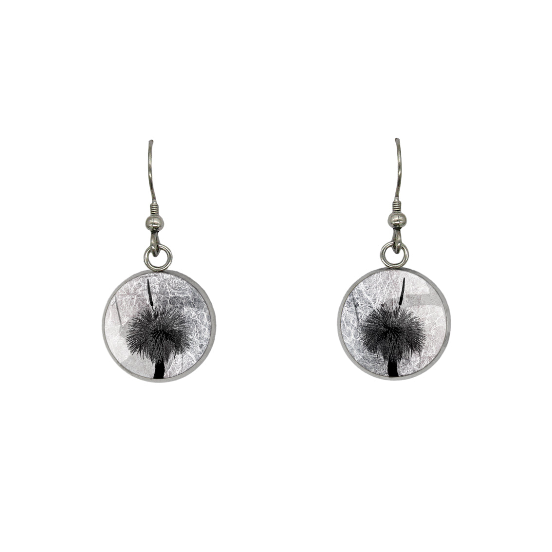 AUSTRALIAN NATIVE FLORA - GRASS TREE CIRCLE EARRINGS - D852 - in Circle Box