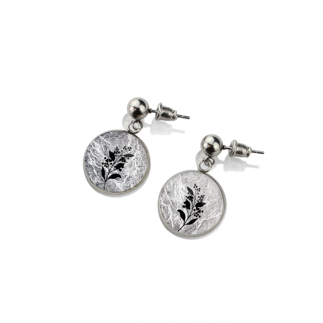 AUSTRALIAN NATIVE FLORA - ACACIA WATTLE CIRCLE EARRINGS - D941 - in Circle Box