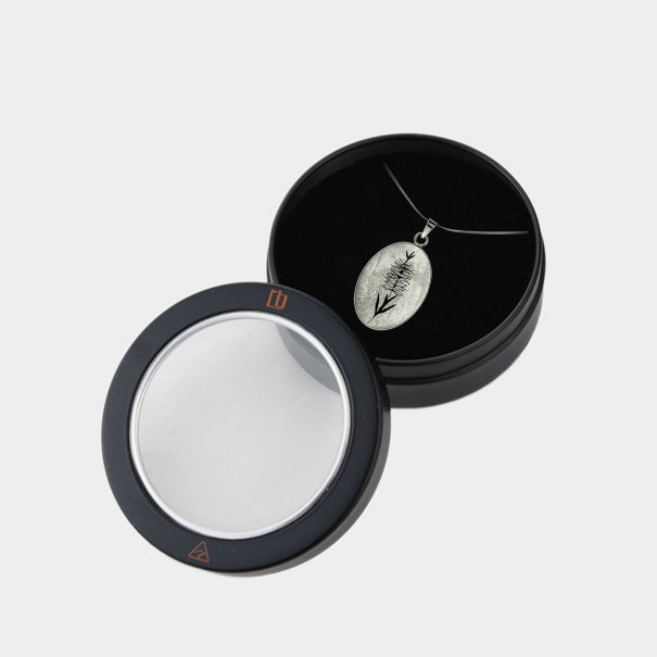 AUSTRALIAN NATIVE FLORA - BOTTLEBRUSH OVAL CIRCLE PENDANT ON A CHAIN NECKLACE - D858 - in Circle Box