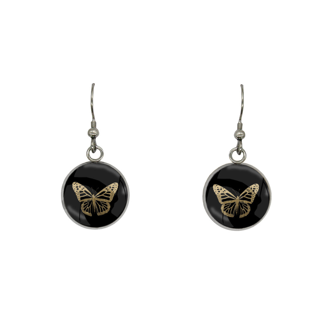 BUTTERFLY DANGLE DROP CIRCLE EARRINGS - MFY255S - on Satchel
