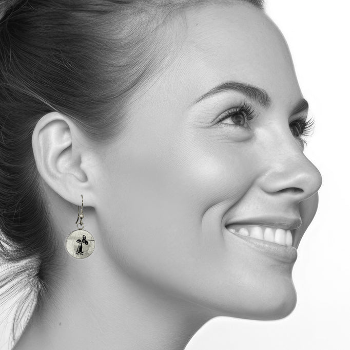 AUSTRALIAN NATIVE FLORA - CANBERRA BELLS TELOPEA CIRCLE EARRINGS - D860S - on Satchel