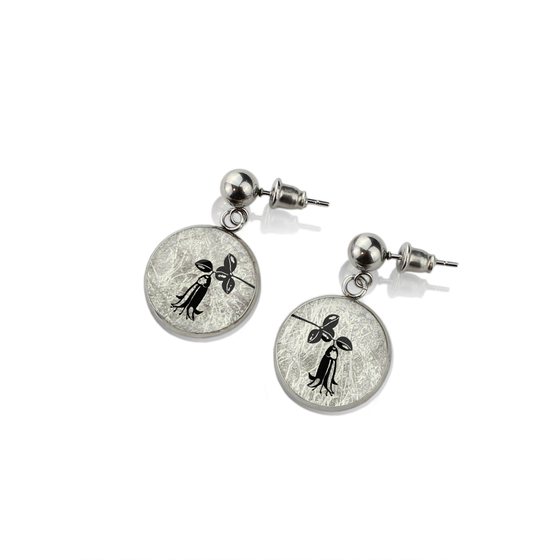 AUSTRALIAN NATIVE FLORA - CANBERRA BELLS TELOPEA CIRCLE EARRINGS - D860 - in Circle Box
