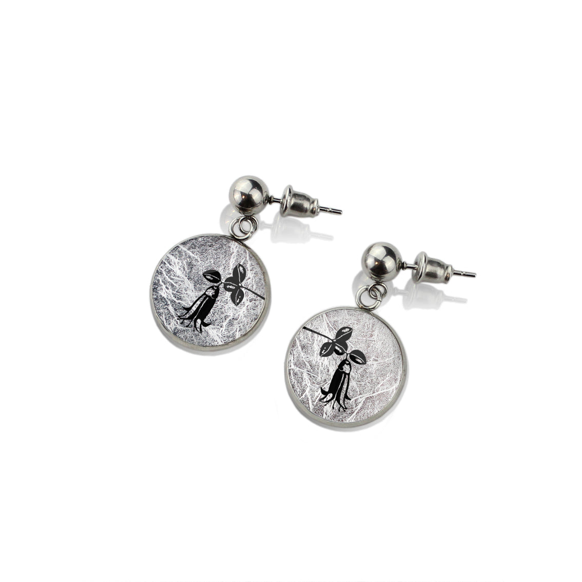 AUSTRALIAN NATIVE FLORA - CANBERRA BELLS TELOPEA CIRCLE EARRINGS - D860S - on Satchel