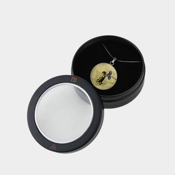 AUSTRALIAN NATIVE FLORA - CANBERRA BELLS TELOPEA CIRCLE PENDANT ON A CHAIN NECKLACE - D863 - in Circle Box