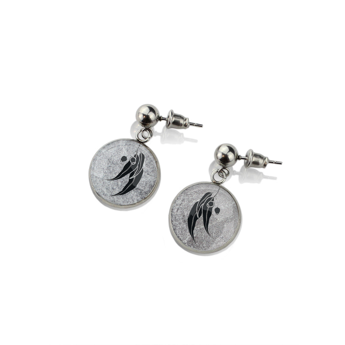 AUSTRALIAN NATIVE FLORA - EUCALYPTUS GUMNUT CIRCLE EARRINGS - D864S - on Satchel