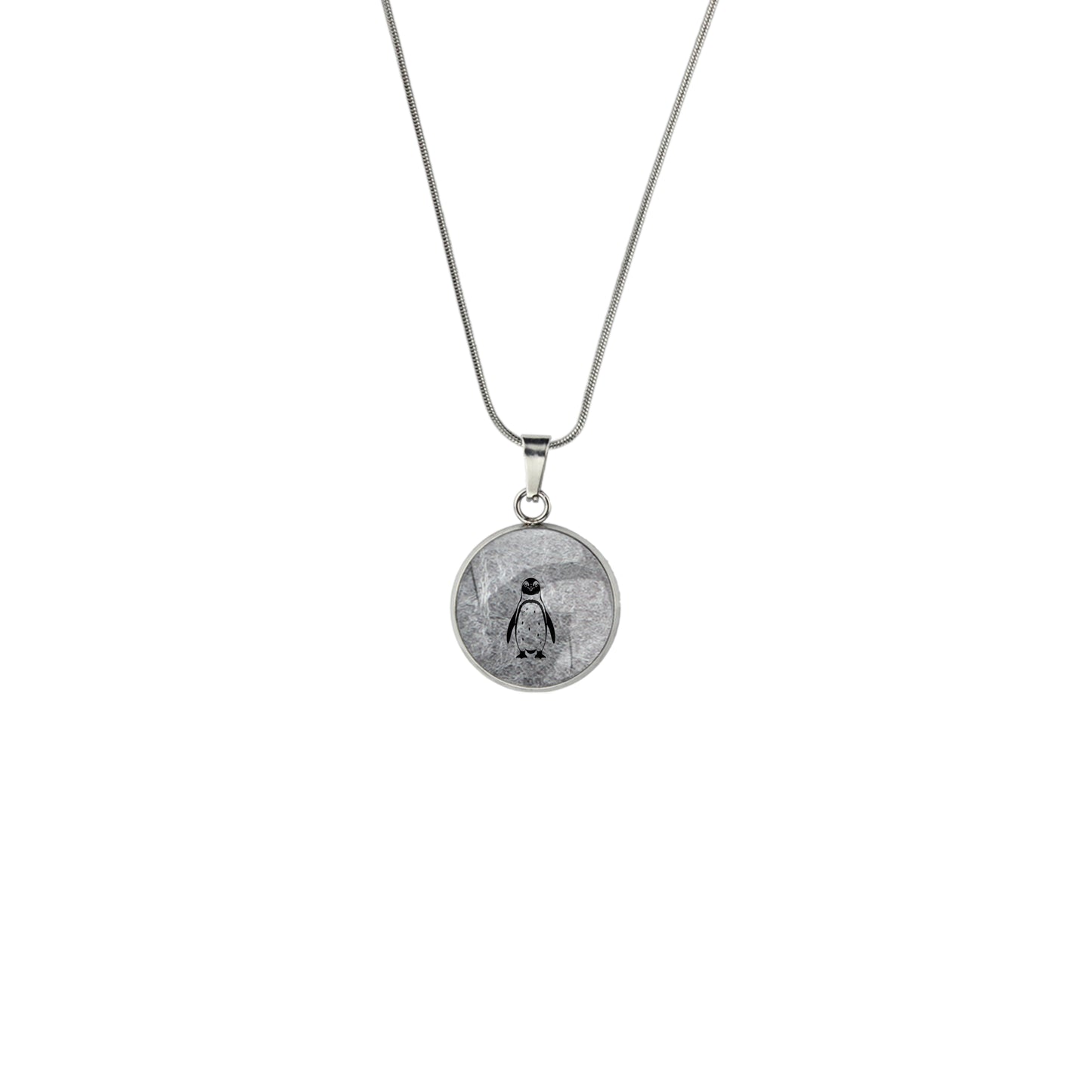 PENGUIN XS CIRCLE PENDANT ON A CHAIN NECKLACE - in Circle Box