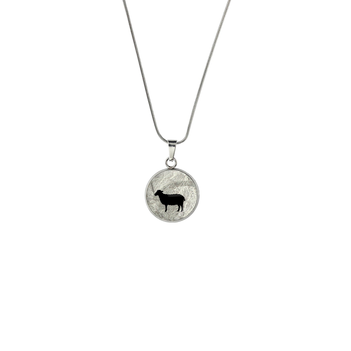 SHEEP XS CIRCLE PENDANT ON A CHAIN NECKLACE - in Circle Box