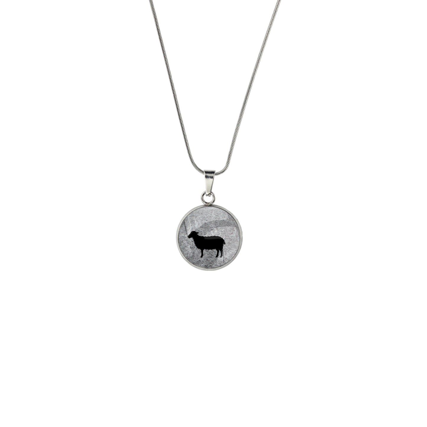 SHEEP XS CIRCLE PENDANT ON A CHAIN NECKLACE - in Circle Box
