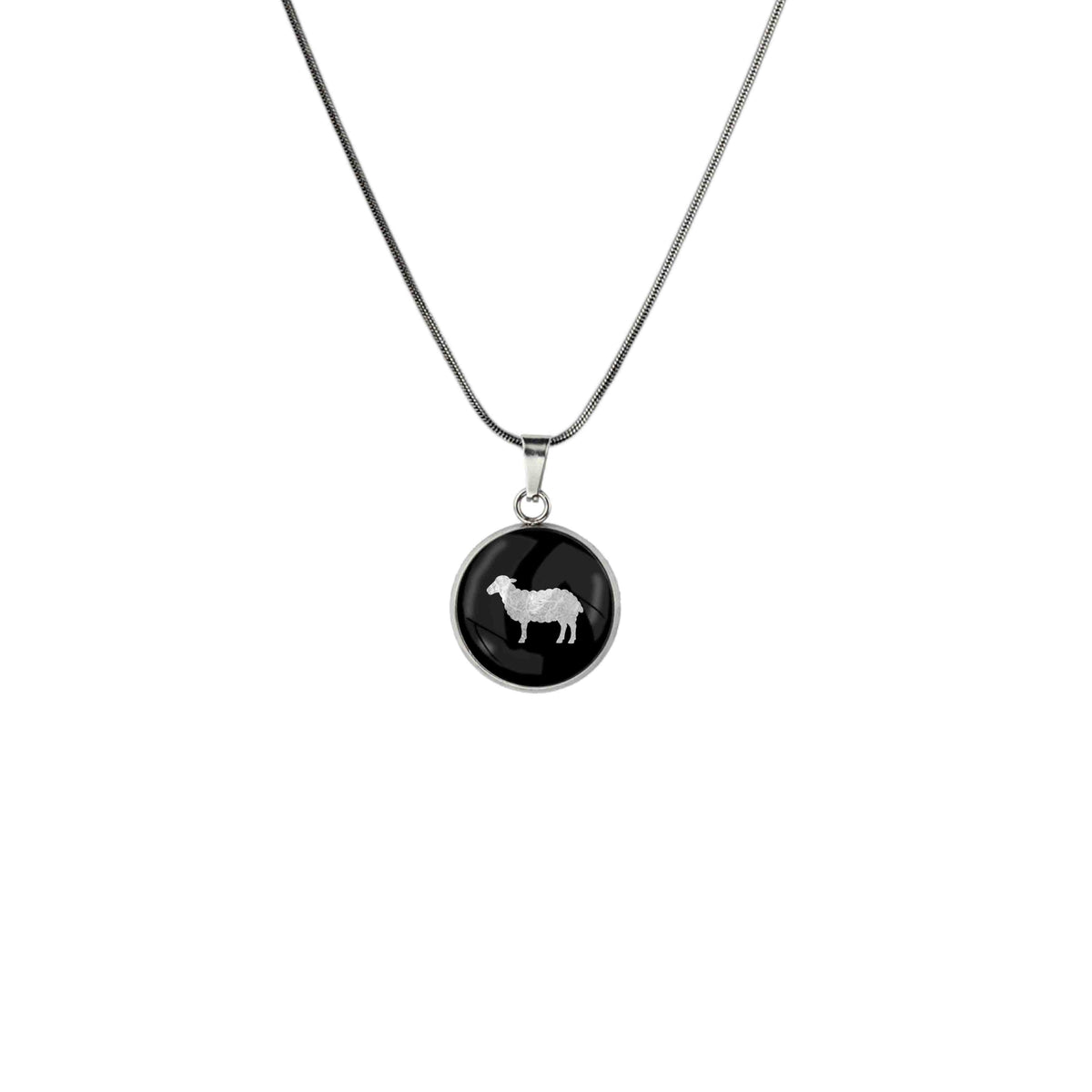 SHEEP XS CIRCLE PENDANT ON A CHAIN NECKLACE - in Circle Box