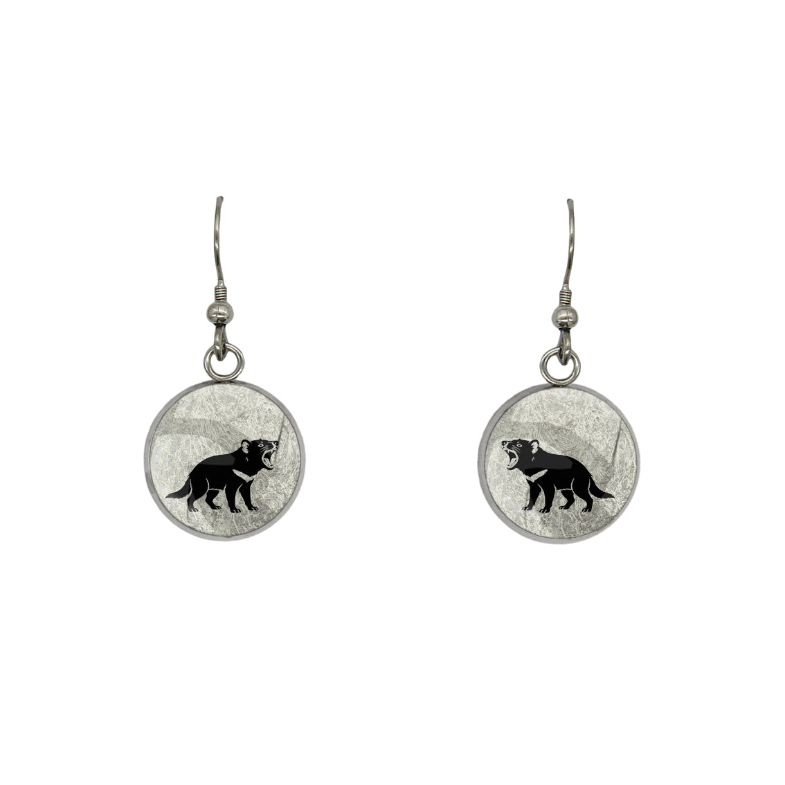TASMANIAN DEVIL DANGLE DROP CIRCLE EARRINGS - in Circle Box
