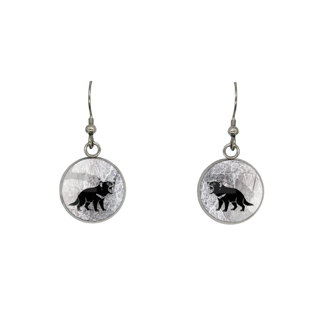 TASMANIAN DEVIL DANGLE DROP CIRCLE EARRINGS - in Circle Box