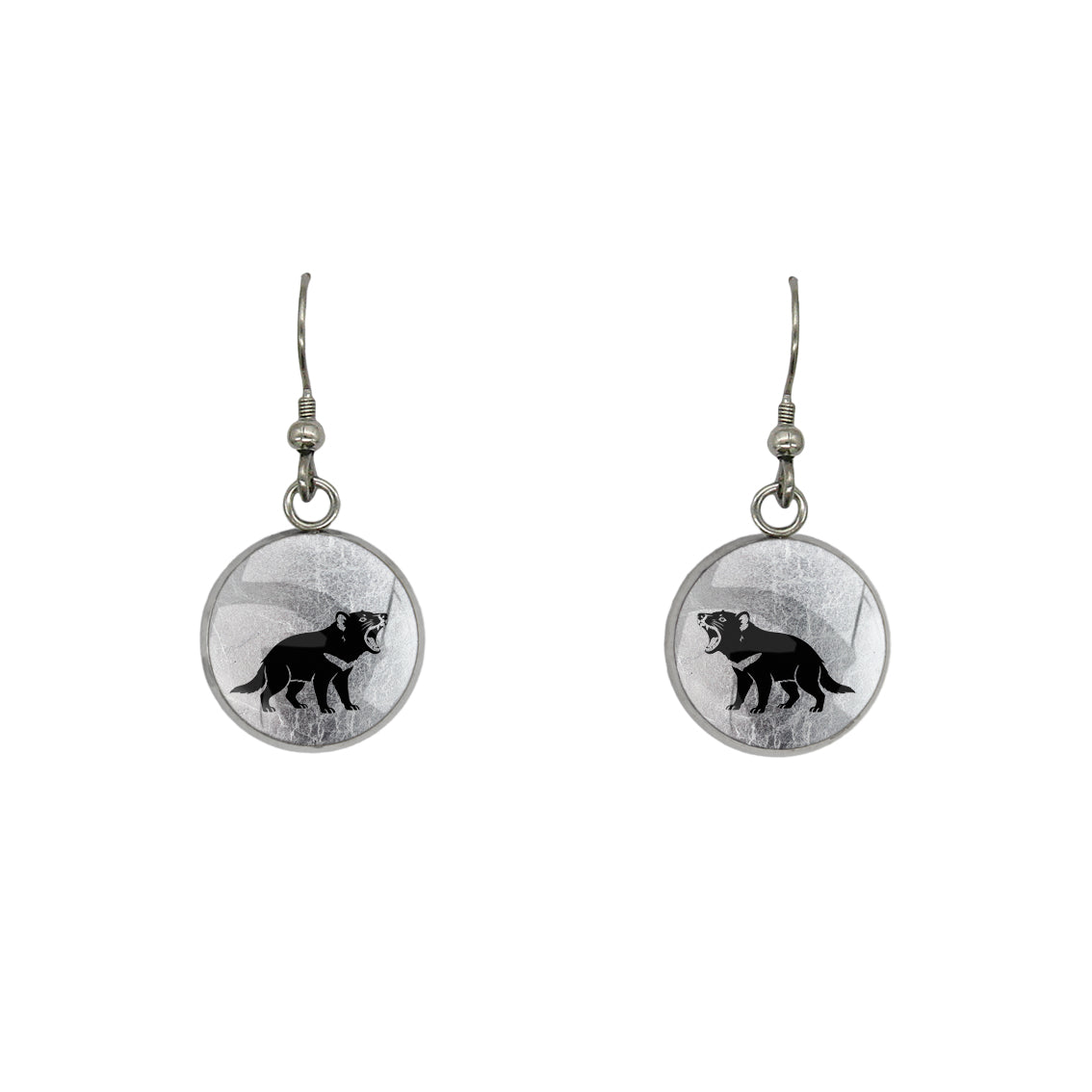 TASMANIAN DEVIL DANGLE DROP CIRCLE EARRINGS - in Circle Box