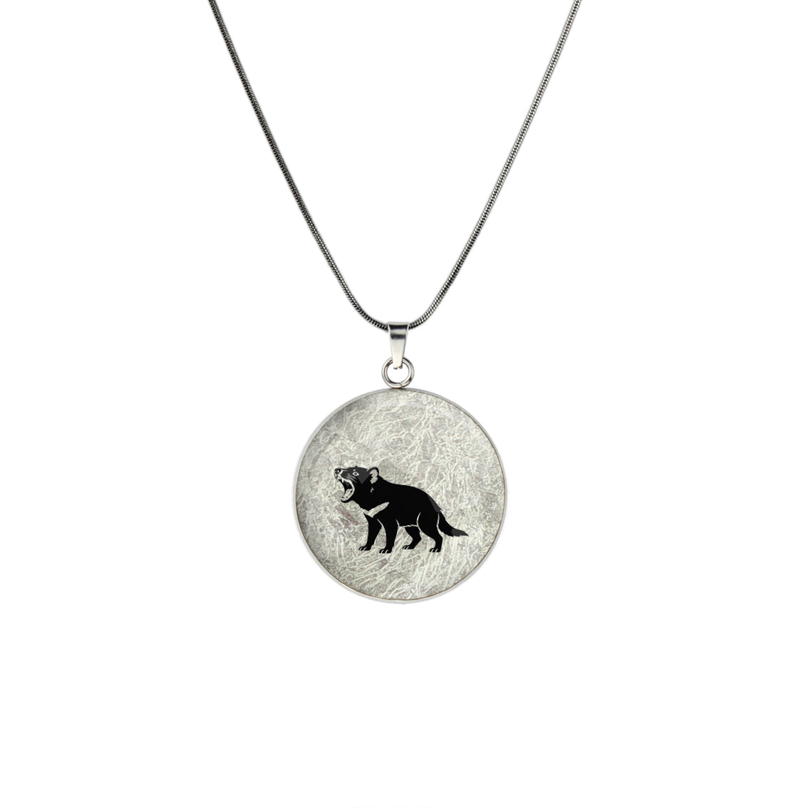 TASMANIAN DEVIL CIRCLE PENDANT ON A CHAIN NECKLACE - in Circle Box