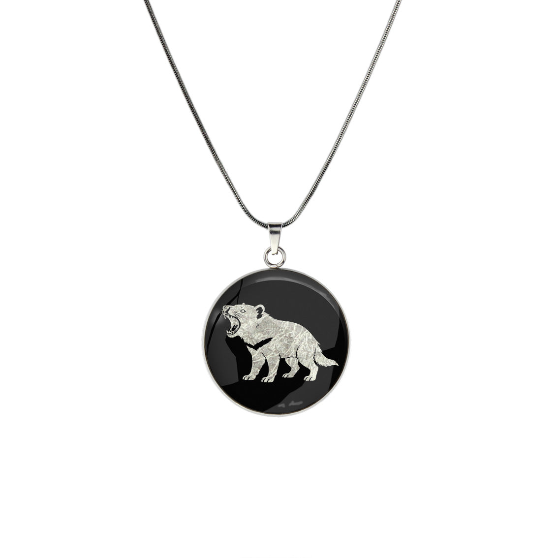 TASMANIAN DEVIL CIRCLE PENDANT ON A CHAIN NECKLACE - in Circle Box