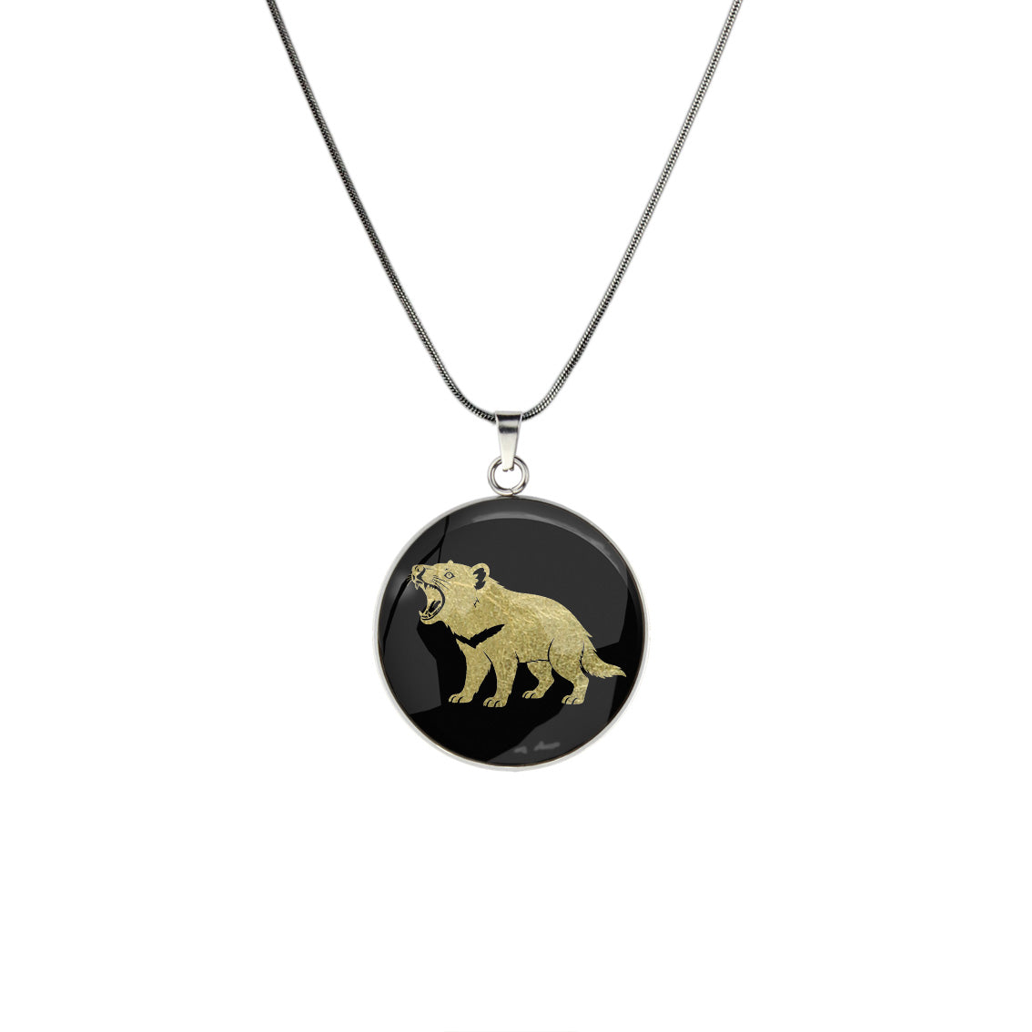 TASMANIAN DEVIL CIRCLE PENDANT ON A CHAIN NECKLACE - in Circle Box