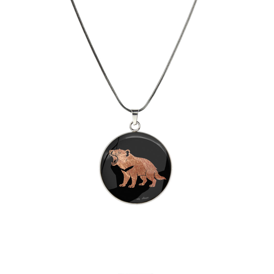 TASMANIAN DEVIL CIRCLE PENDANT ON A CHAIN NECKLACE - in Circle Box